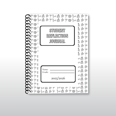 Student Reflection Journal 2025-2026 - Black and White Floral