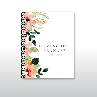 Homeschool Planner 2025-2026 - Peach Watercolor Floral